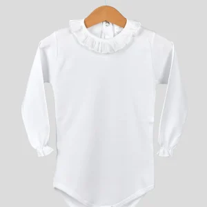 Body manga larga cuello blonda