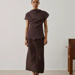 FALDA HELIA MARRÓN/VIOLETA