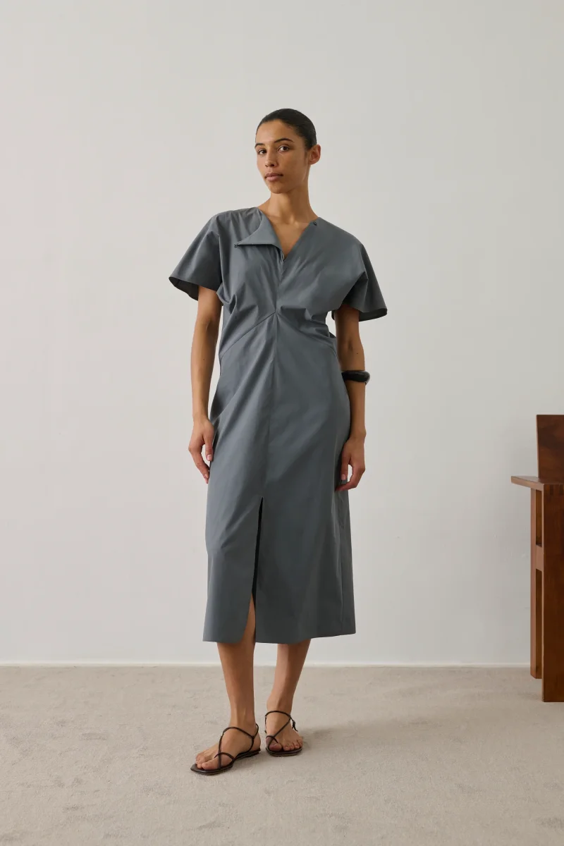 VESTIDO ELLA GRIS/AZUL - Imagen 5