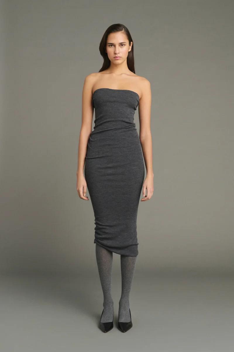 VESTIDO LILIA GRIS ANTRACITA - Imagen 2