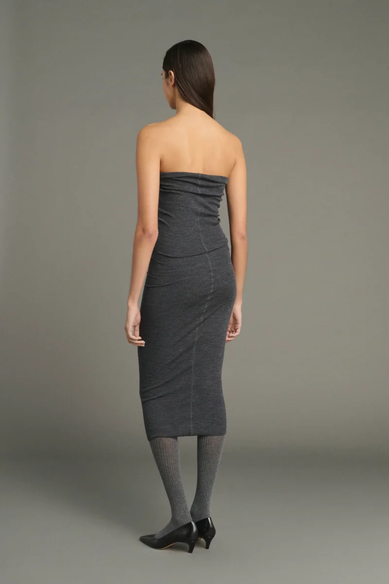 VESTIDO LILIA GRIS ANTRACITA - Imagen 3