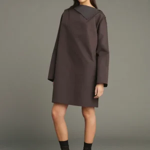 VESTIDO LIRIS HIGO/MARRÓN OSCURO