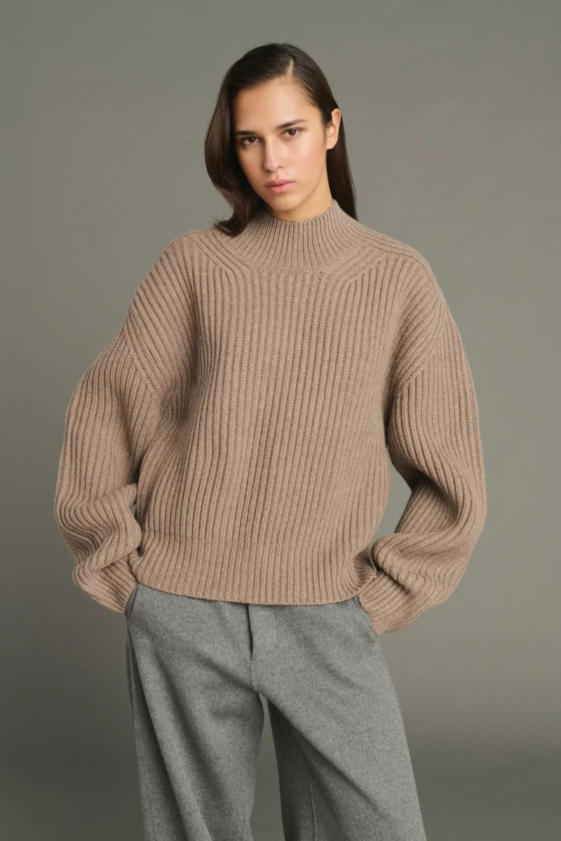 JERSEY FLAMAND BEIGE JASPEADO - Imagen 2