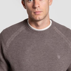 Jersey Cuello Redondo Texturizado Marrón SKU 0.34839