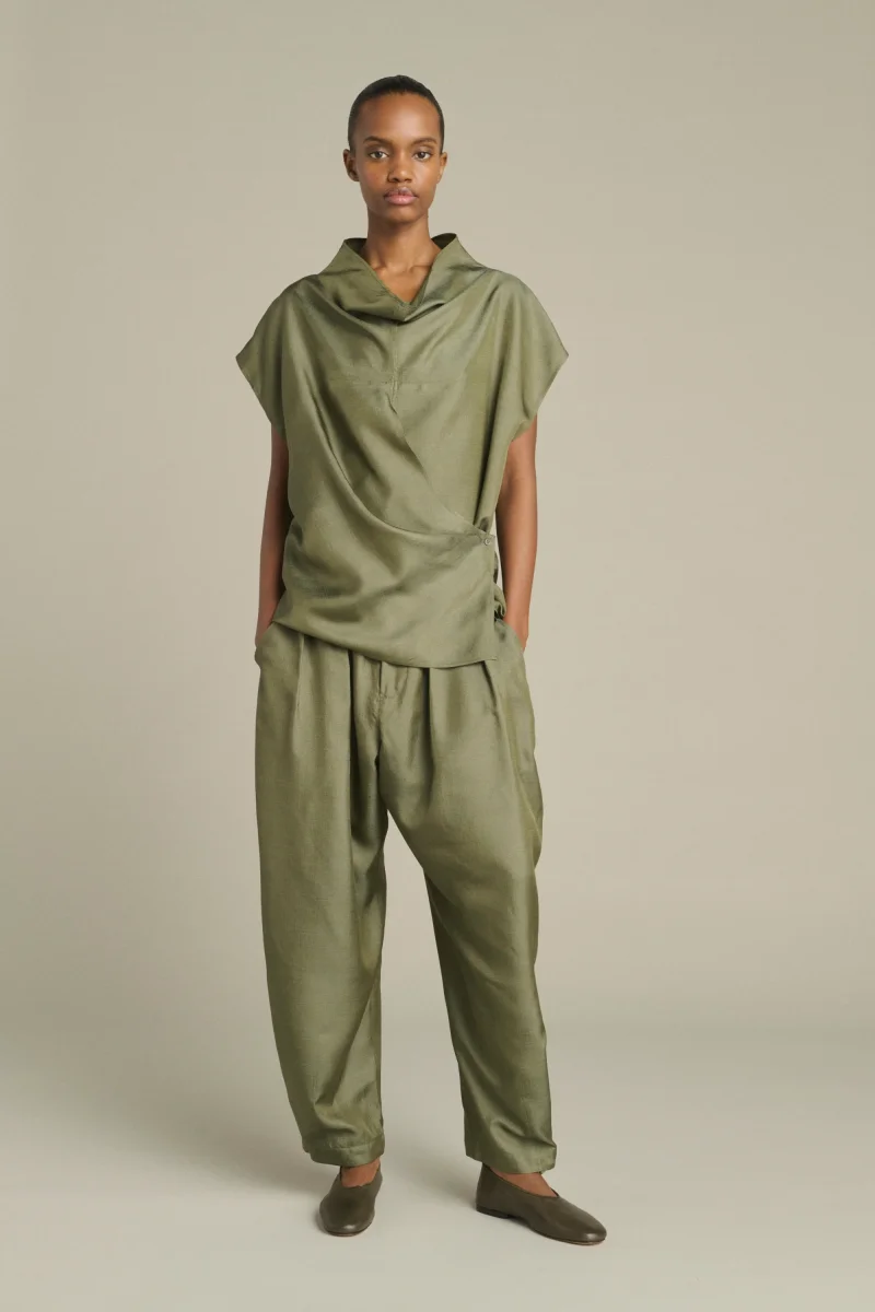 BLUSA KORA VERDE GRISÁCEO - Imagen 4
