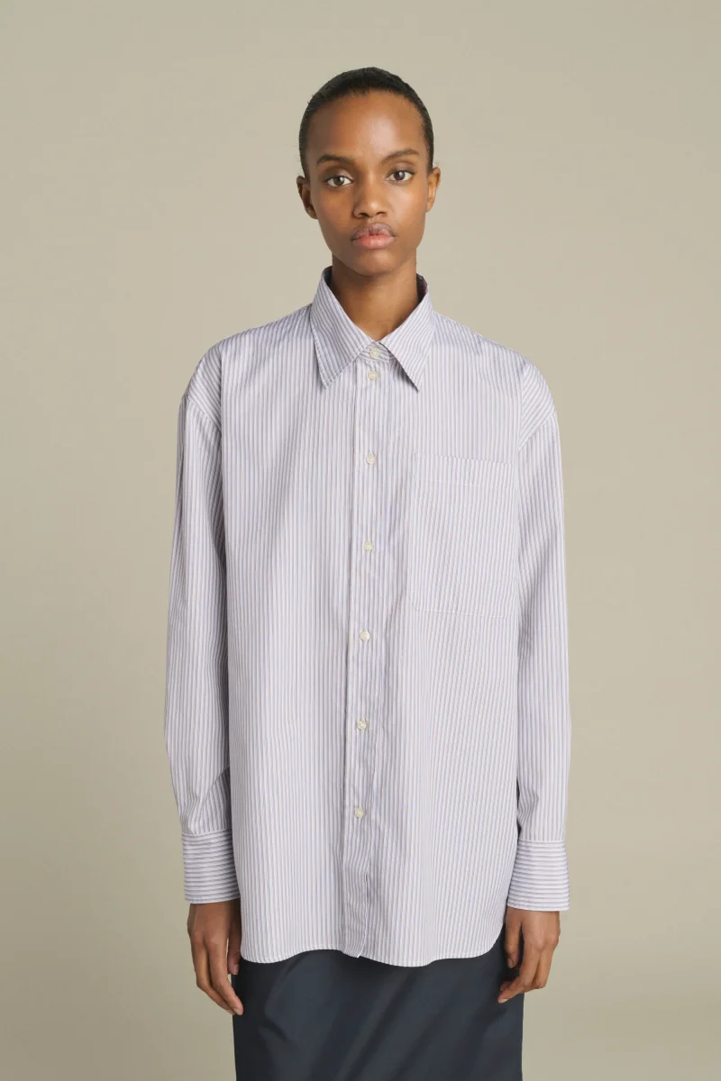 CAMISA CARLOTTA AZUL/BEIGE - Imagen 4