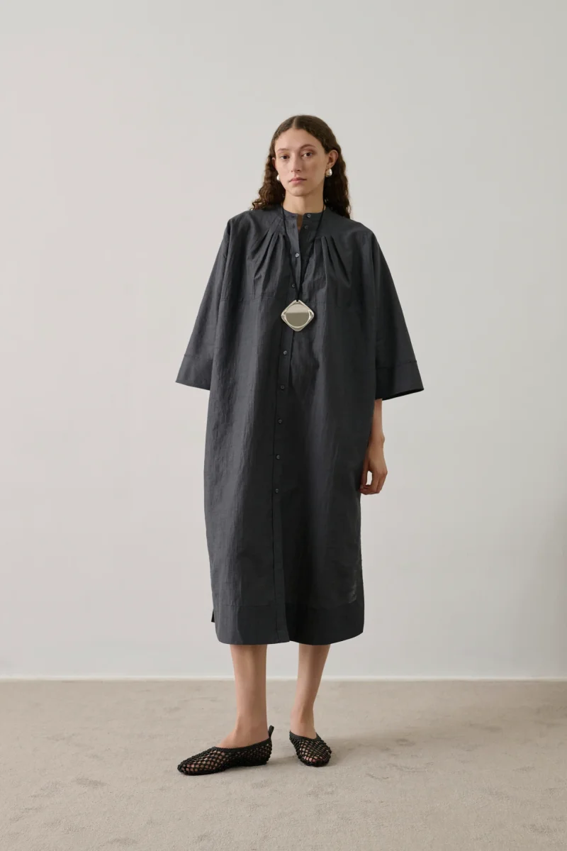 VESTIDO HOSTA GRIS ANTRACITA - Imagen 3