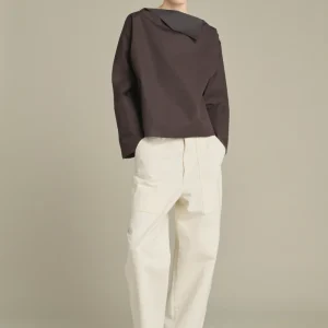 BLUSA KATE HIGO/MARRÓN OSCURO