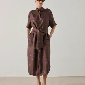 VESTIDO WITTY MARRÓN/VIOLETA