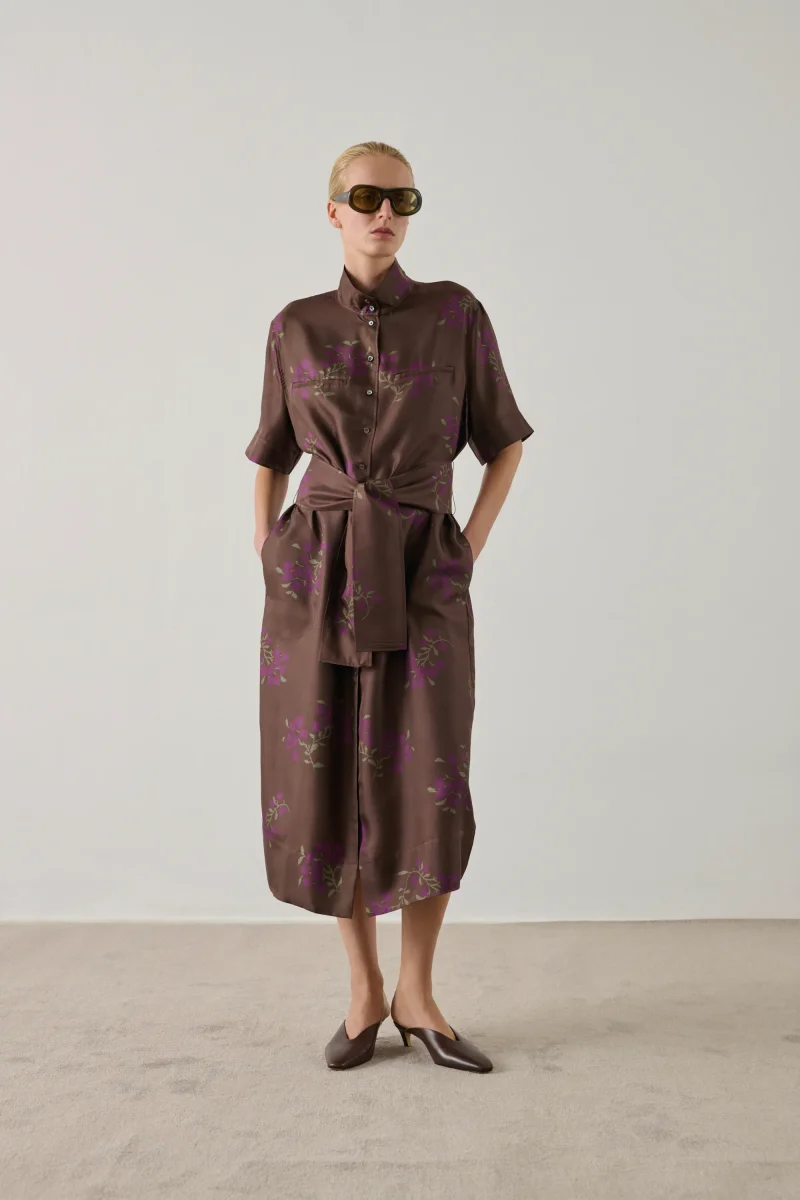 VESTIDO WITTY MARRÓN/VIOLETA