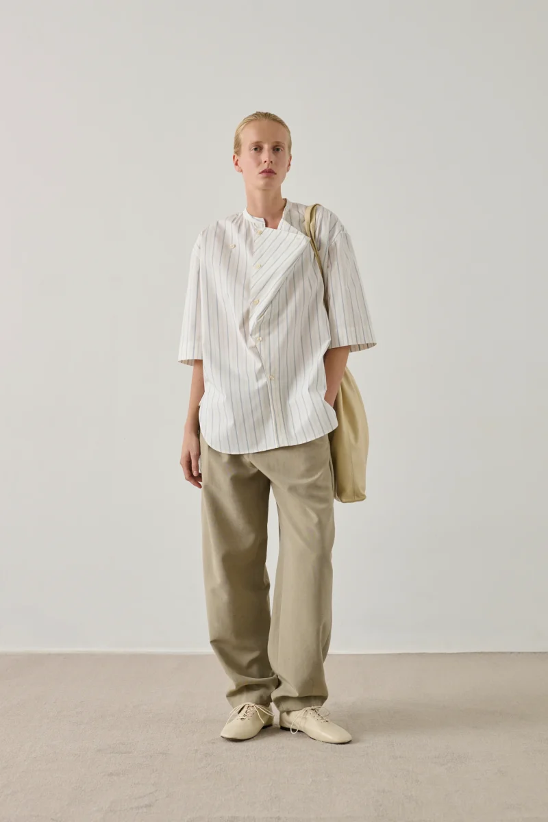 BLUSA IXIA ÉCRU/AZUL - Imagen 3