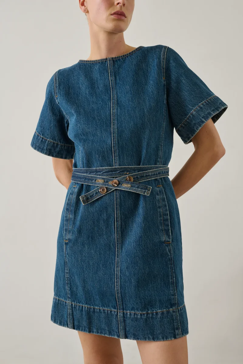 VESTIDO ECLAIR AZUL/VERDE - Imagen 4