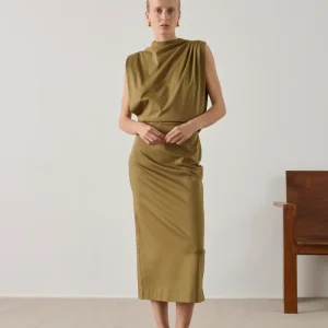 VESTIDO GEMMA BEIGE VERDE