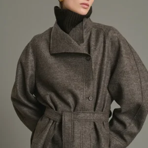 CHAQUETA THEIA TAUPE JASPEADO