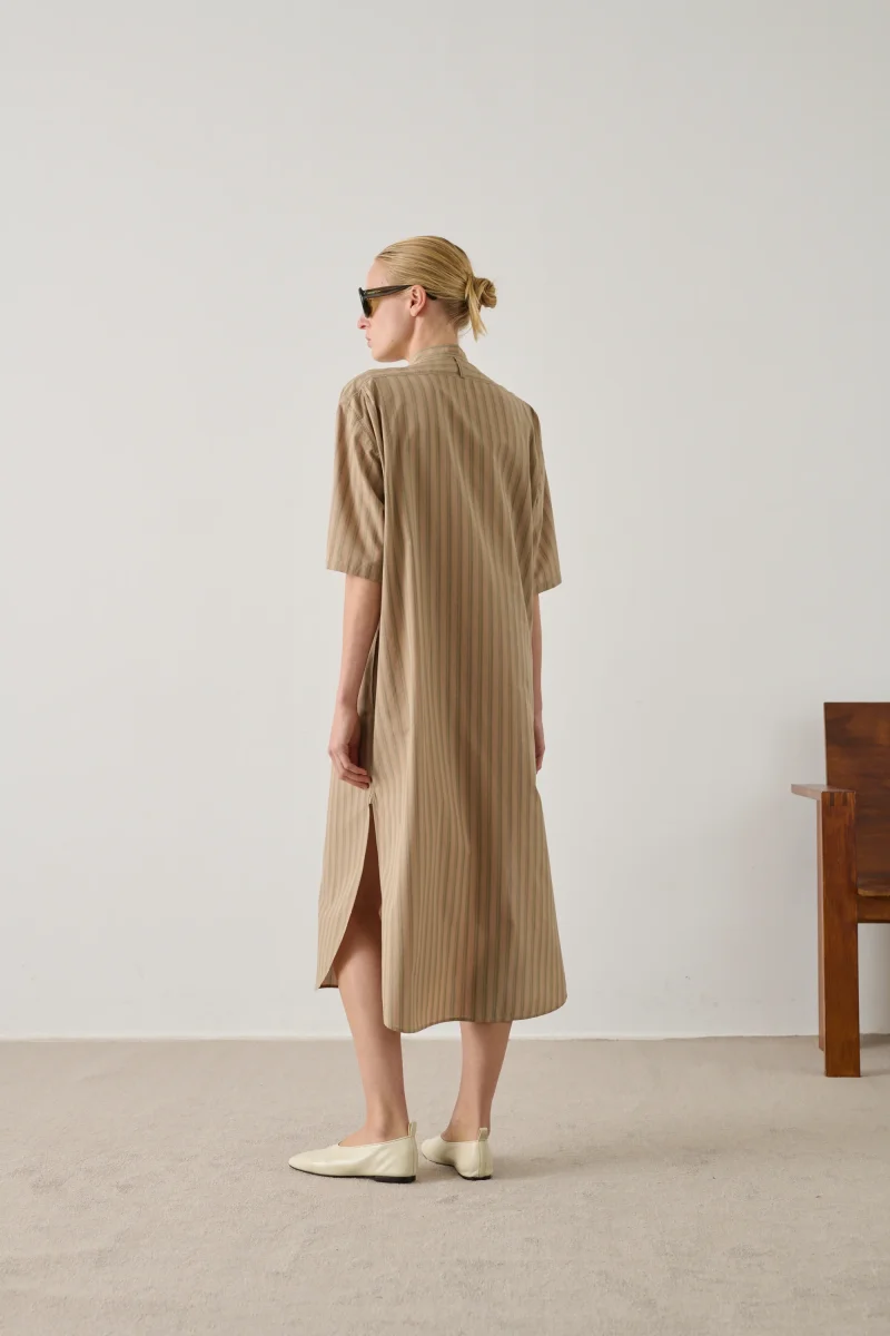 VESTIDO IZZO BEIGE VERDE - Imagen 5