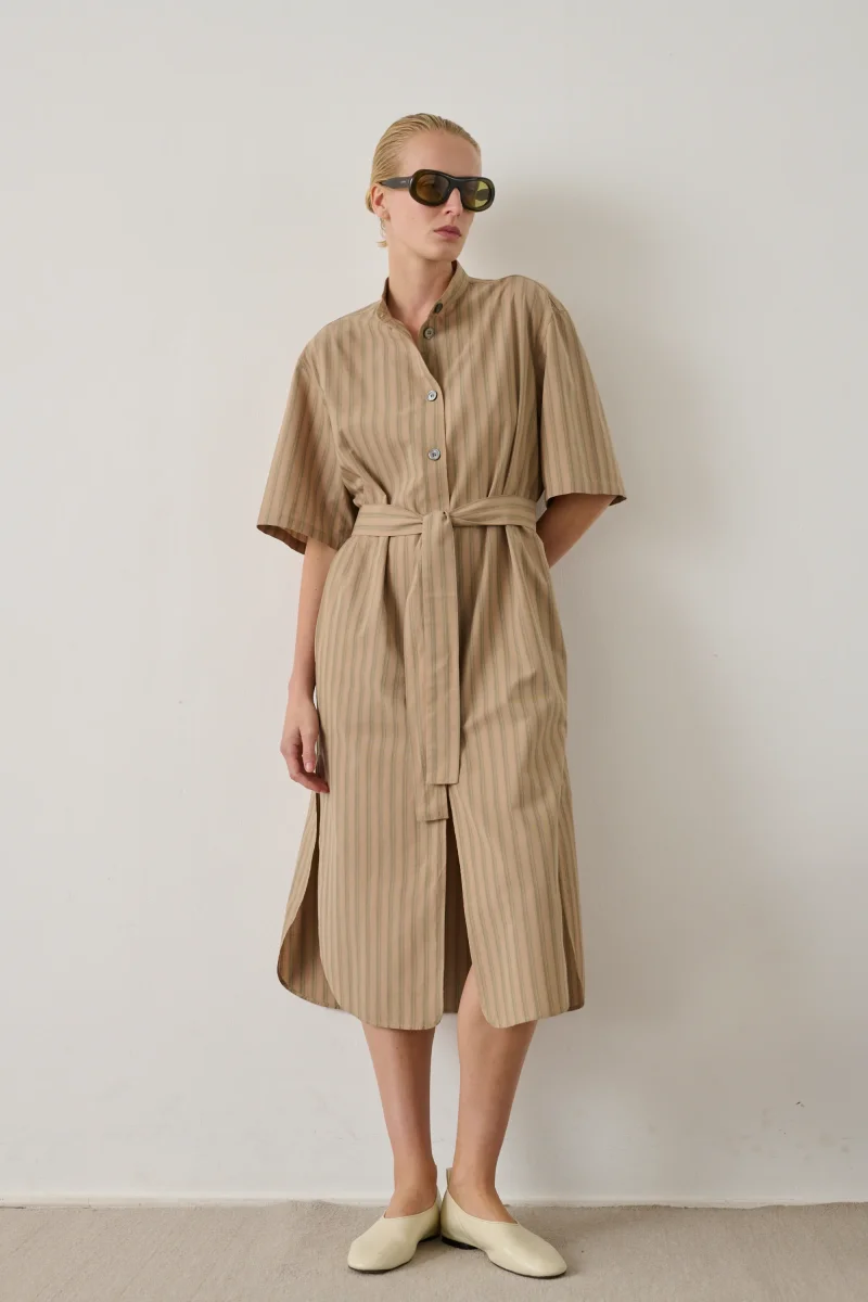 VESTIDO IZZO BEIGE VERDE