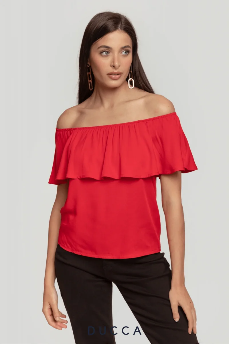 Blusa Aura de Bardot Rojo