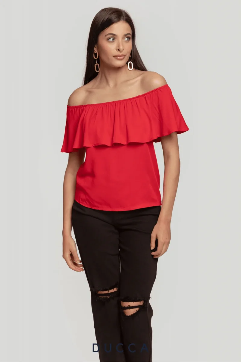 Blusa Aura de Bardot Rojo - Imagen 3