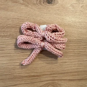 Pack 2 lazos con pinza rosa empolvado