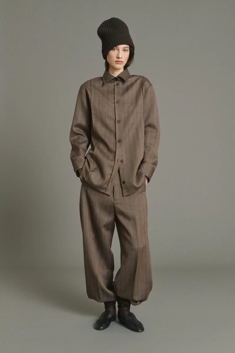 CAMISA LISBONNE MARRÓN/MALVA - Imagen 4