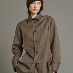 CAMISA LISBONNE MARRÓN/MALVA