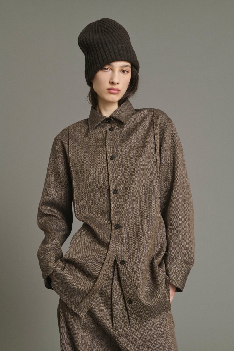 CAMISA LISBONNE MARRÓN/MALVA - Imagen 2