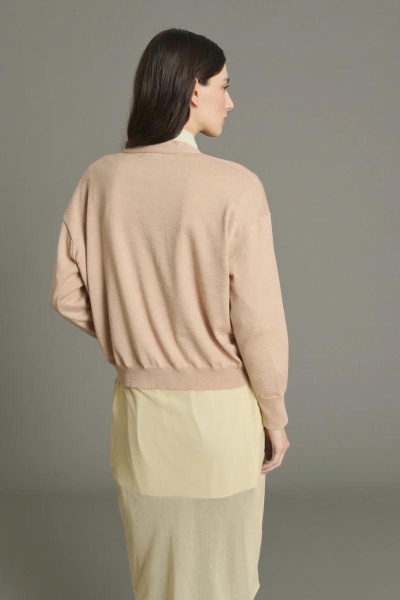 CÁRDIGAN IDEM BEIGE ROSADO - Imagen 3