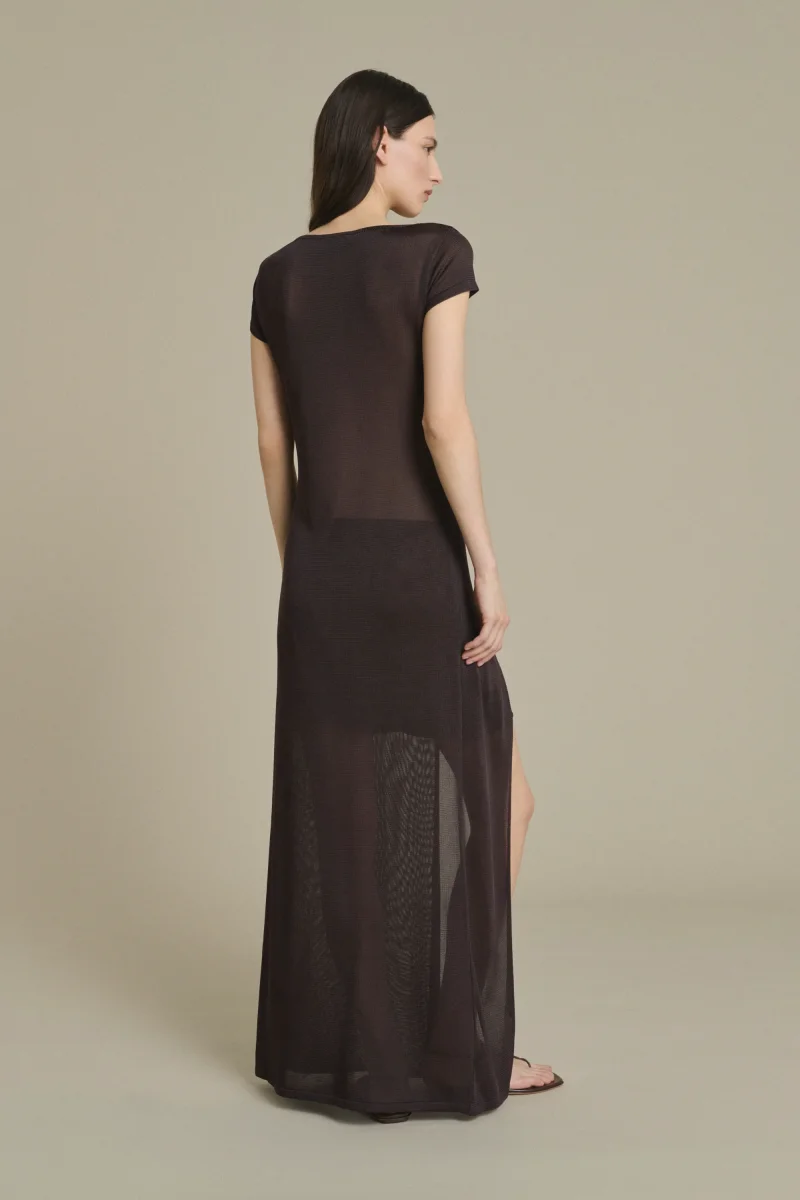 VESTIDO ORNELLA MARRÓN OSCURO - Imagen 3