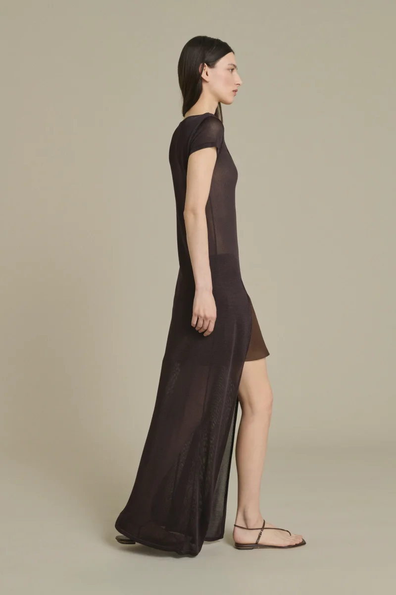 VESTIDO ORNELLA MARRÓN OSCURO - Imagen 4