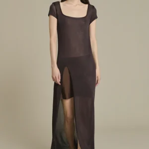 VESTIDO ORNELLA MARRÓN OSCURO
