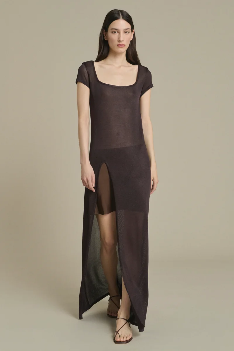 VESTIDO ORNELLA MARRÓN OSCURO