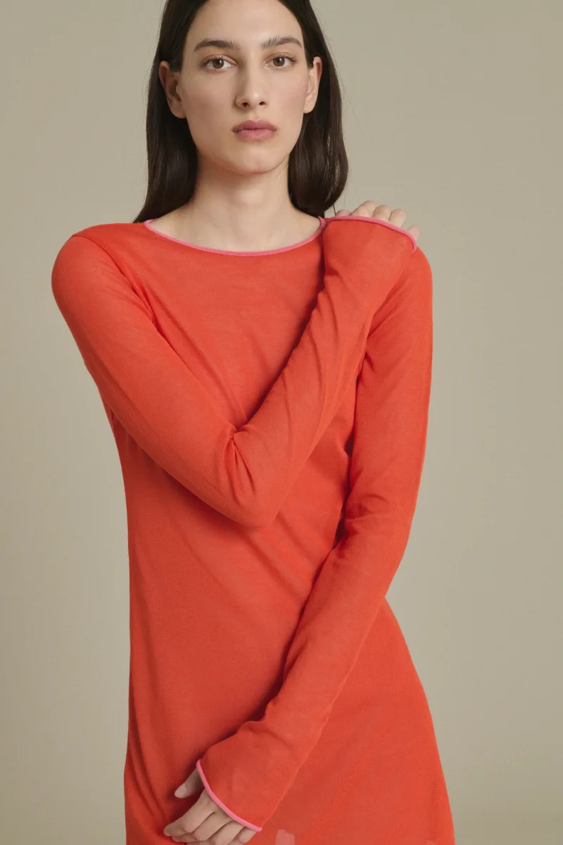 VESTIDO IRENE MINI NARANJA ANARANJADO - Imagen 3