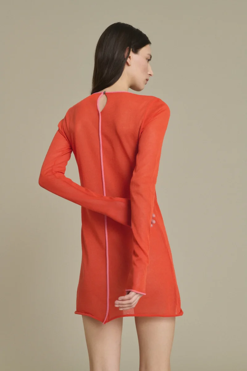 VESTIDO IRENE MINI NARANJA ANARANJADO - Imagen 4