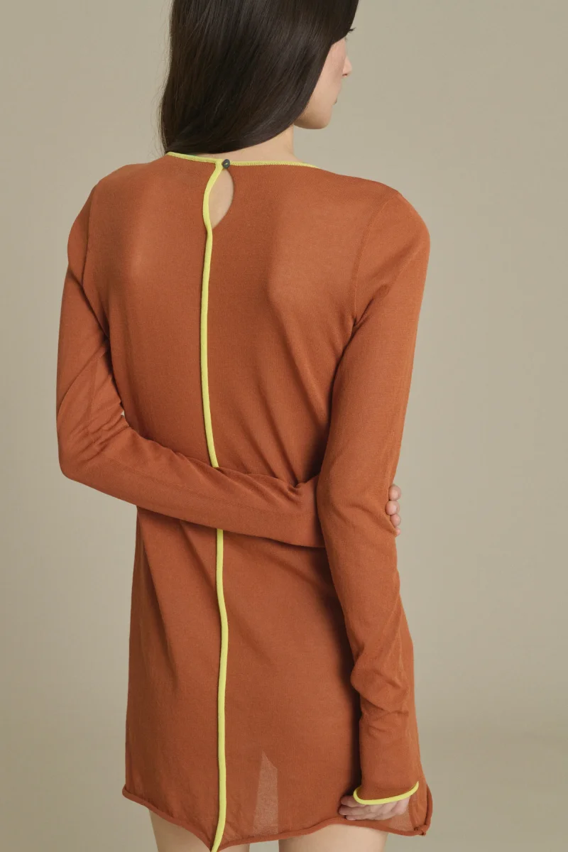 VESTIDO IRENE MINI CARAMELO - Imagen 5