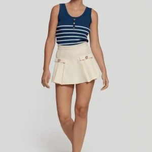 Shorts Elegancia Plisada Beige