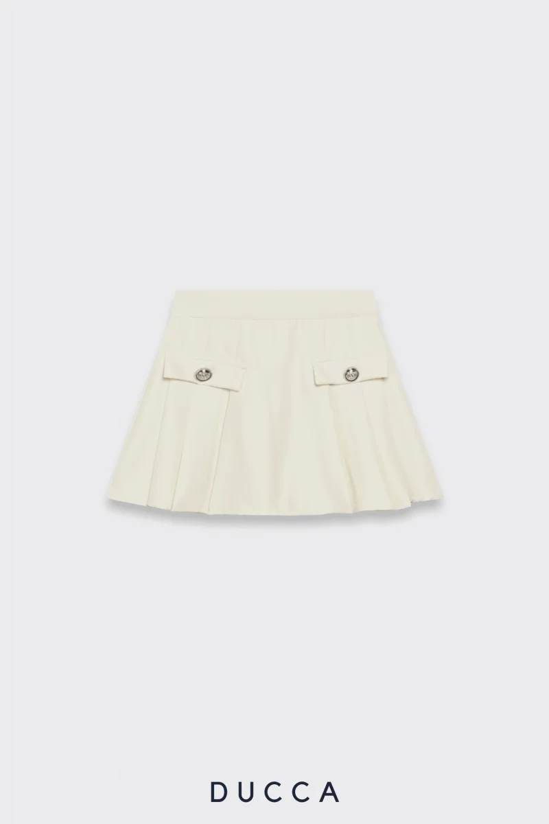 Shorts Elegancia Plisada Beige - Imagen 7
