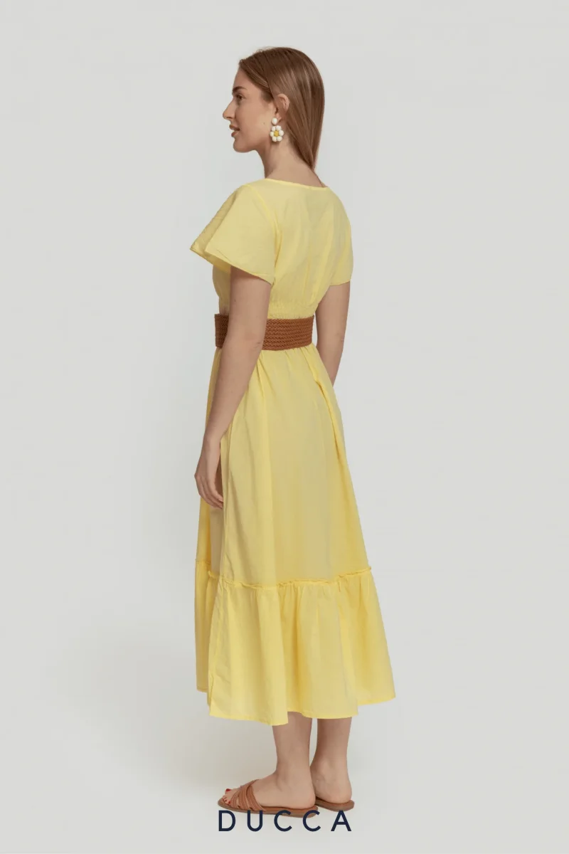 Vestido Evasé Celestia Amarillo - Imagen 5