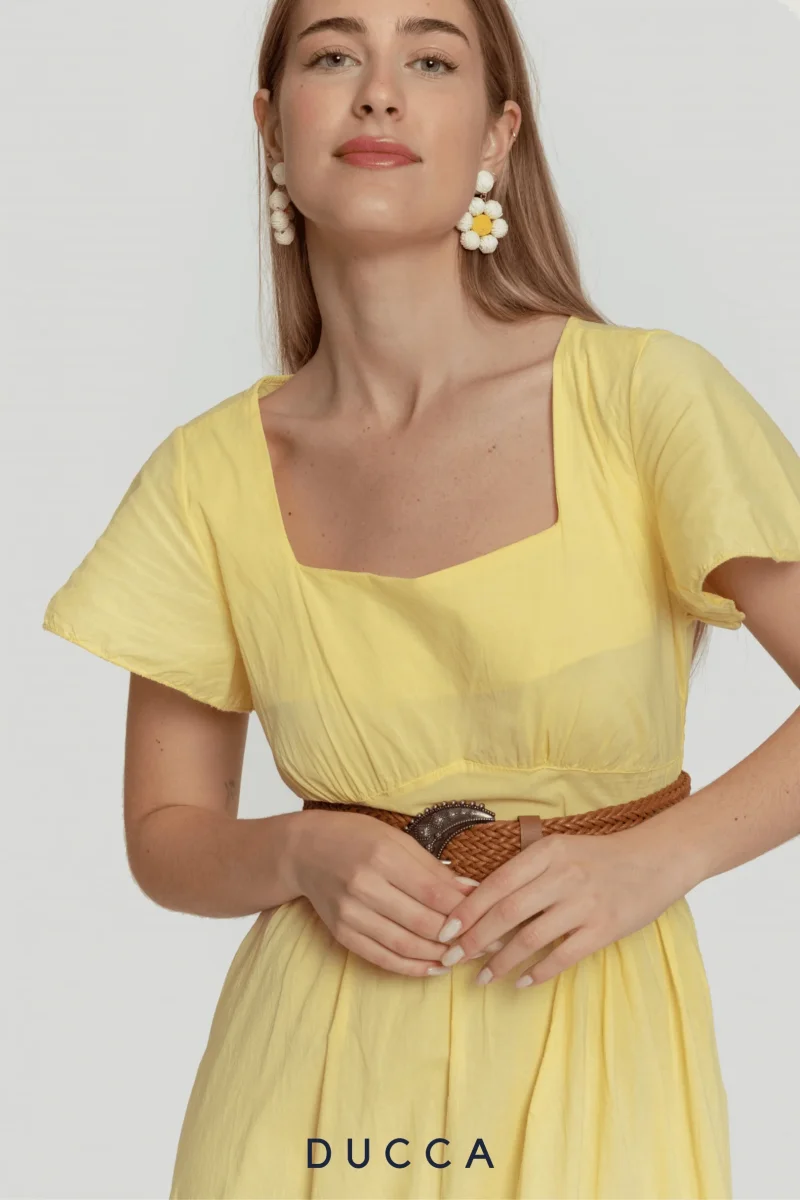 Vestido Evasé Celestia Amarillo - Imagen 3