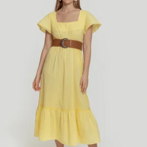 Vestido Evasé Celestia Amarillo