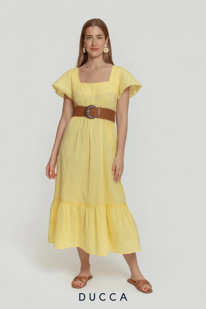 Vestido Evasé Celestia Amarillo - Imagen 2
