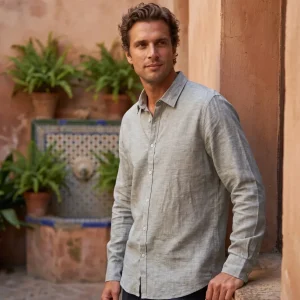 Camisa Lino Salvia