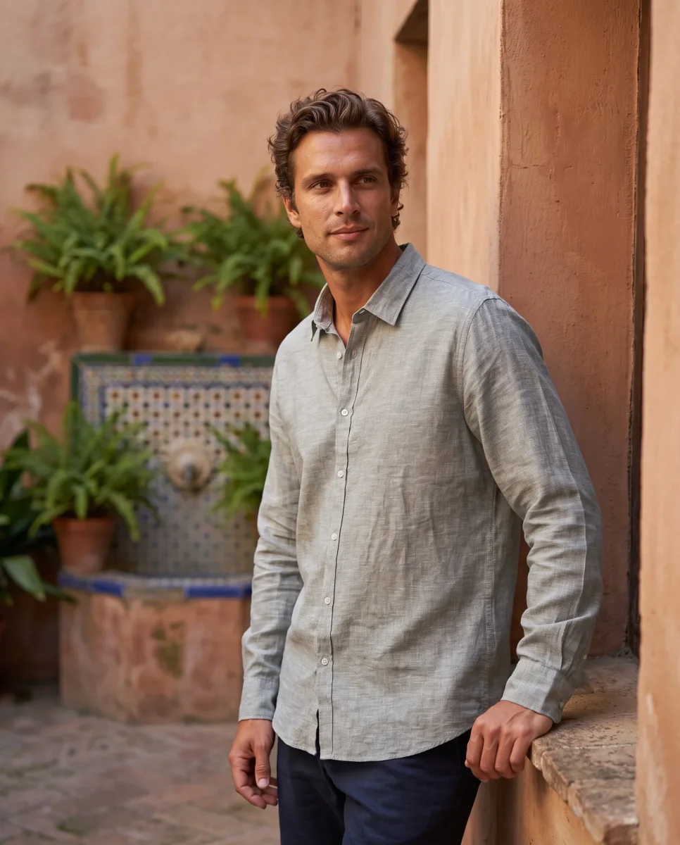 Camisa Lino Salvia - Imagen 2