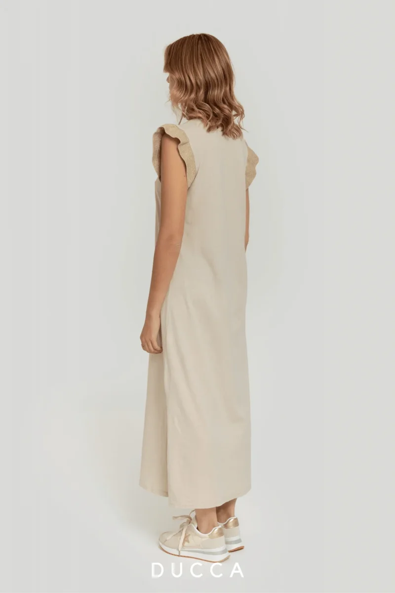 Vestido Eleganza Effortless Beige - Imagen 4
