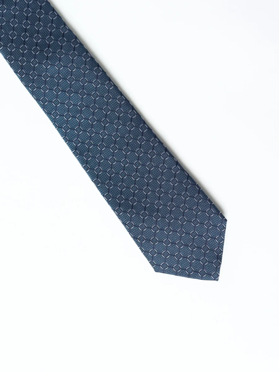 Corbata seda con microdiseño geométrico - Imagen 3