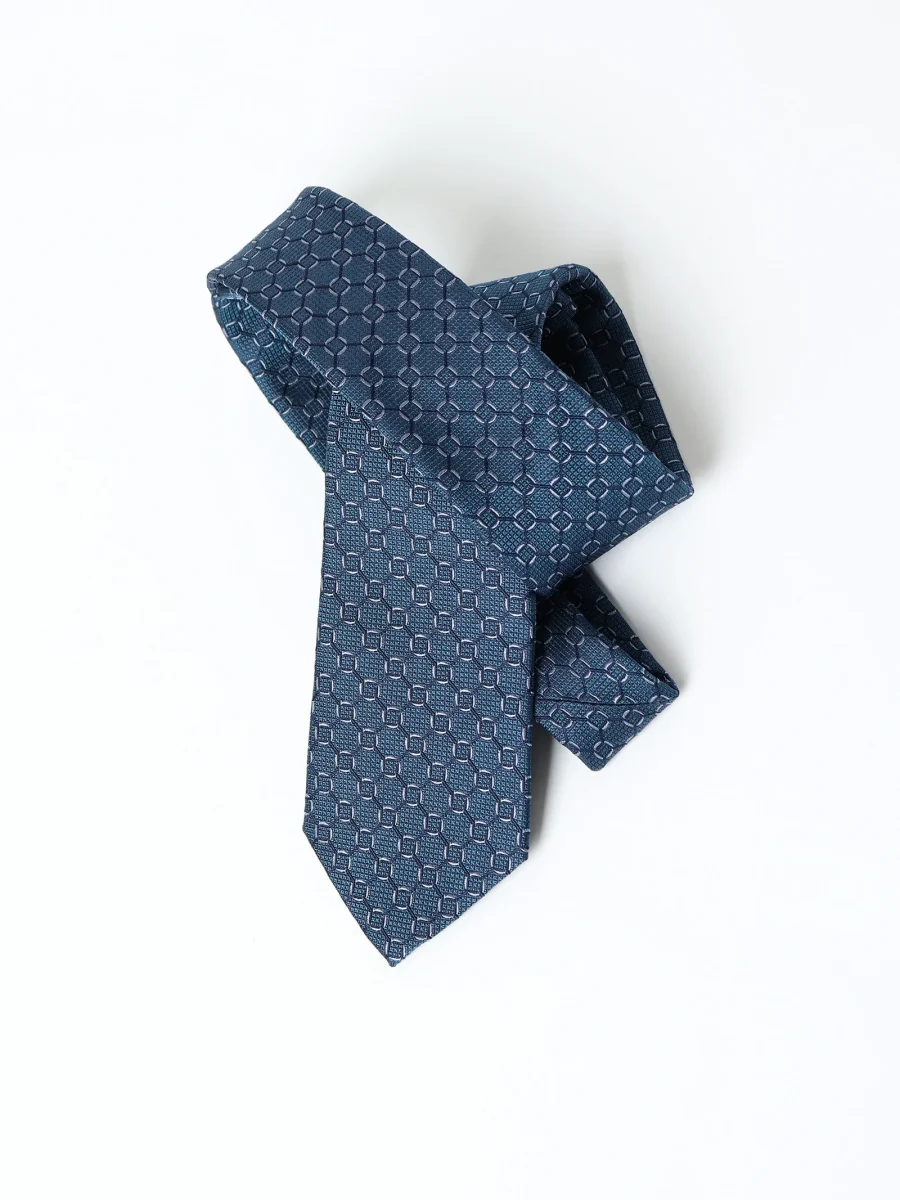 Corbata seda con microdiseño geométrico - Imagen 4
