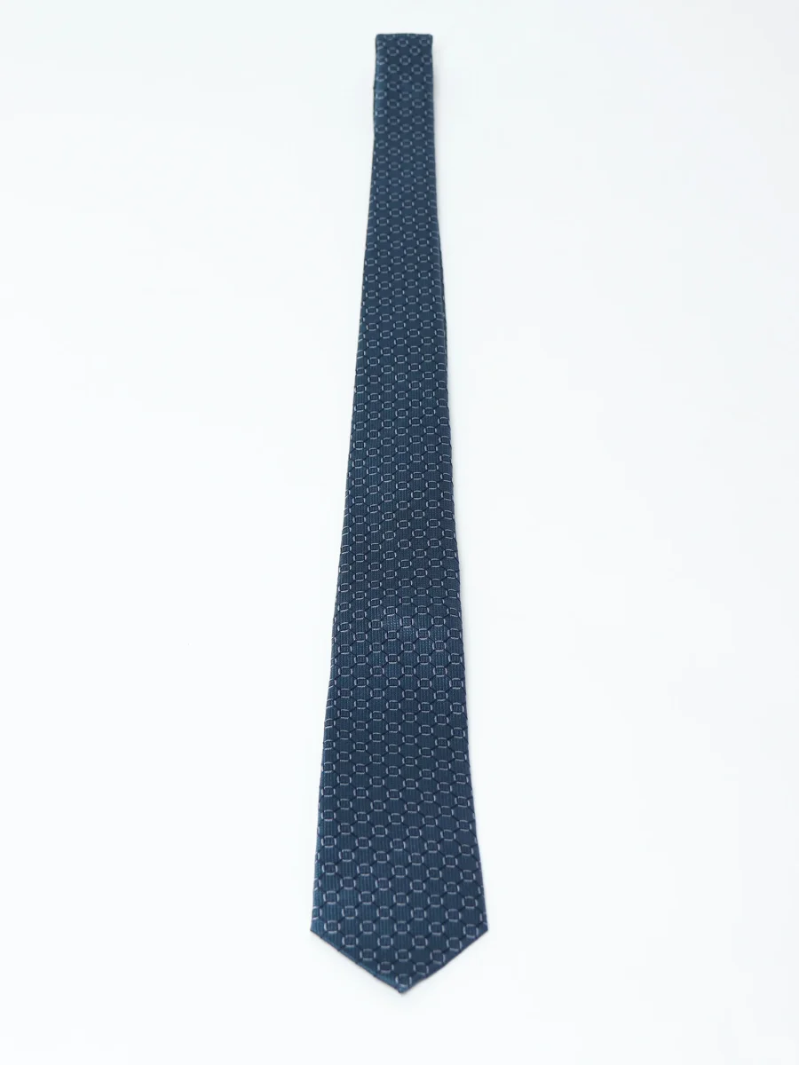 Corbata seda con microdiseño geométrico - Imagen 5