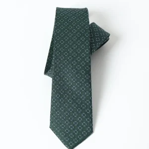 Corbata seda con microdiseño geométrico