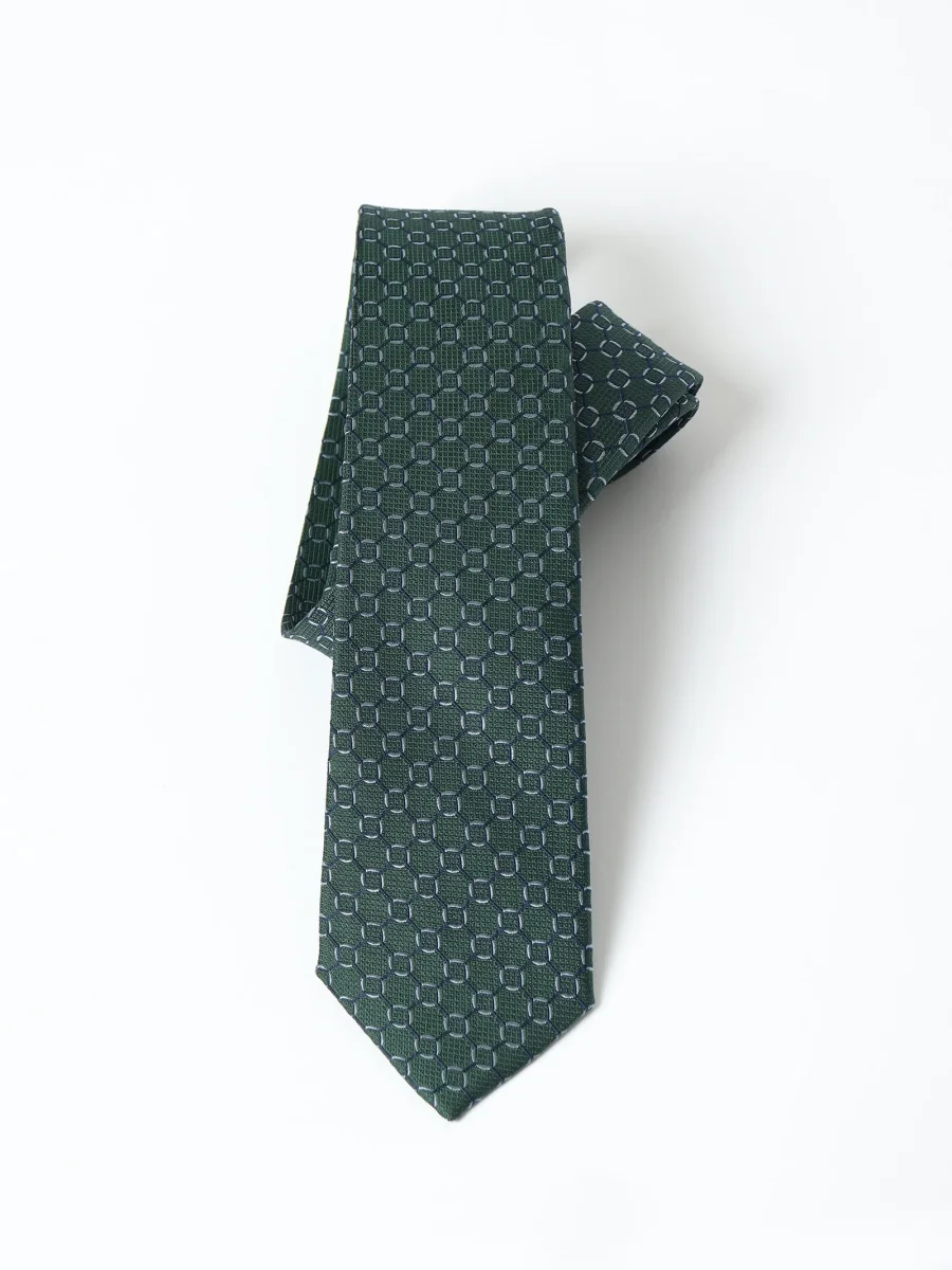 Corbata seda con microdiseño geométrico - Imagen 2
