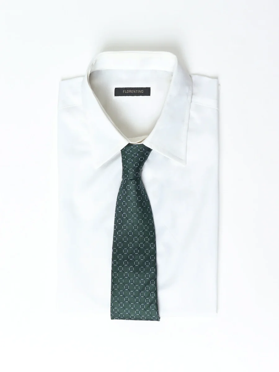 Corbata seda con microdiseño geométrico - Imagen 5