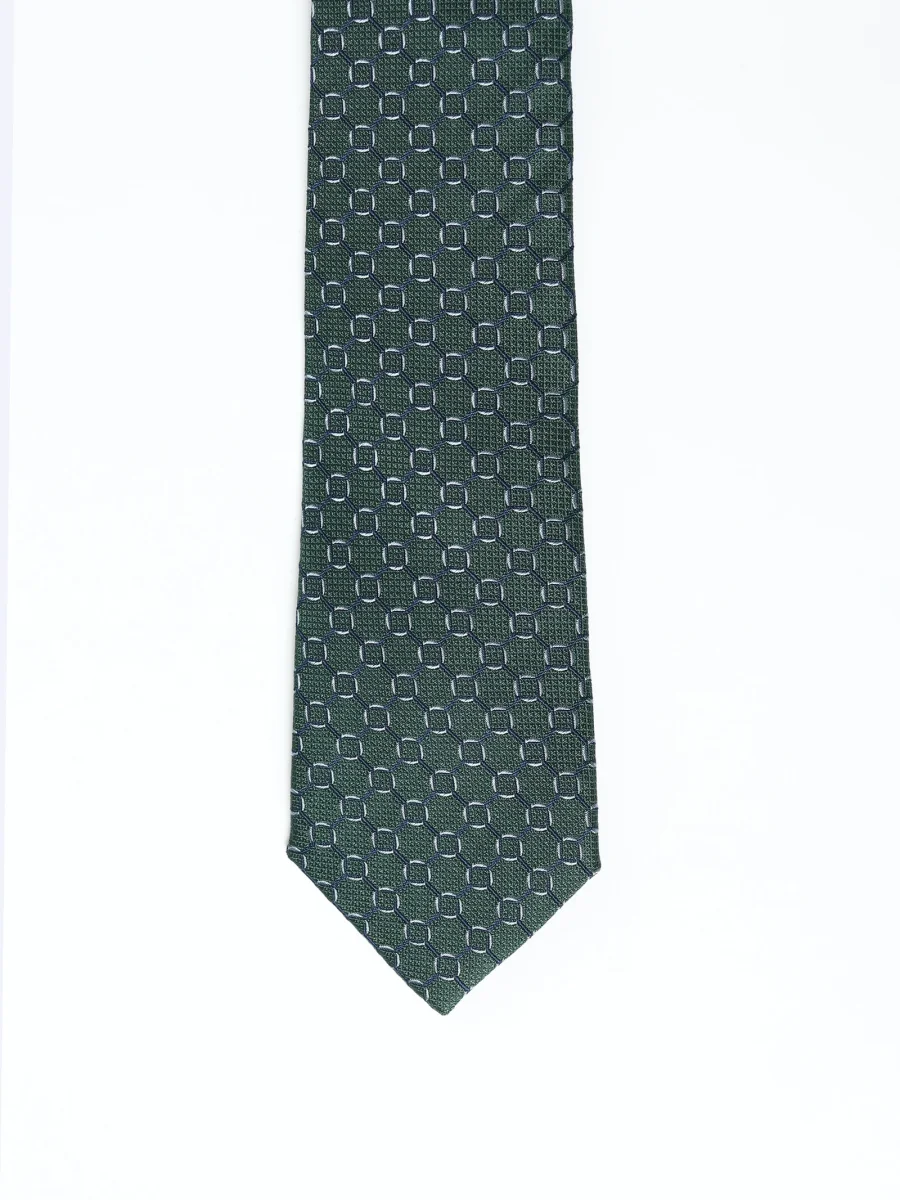 Corbata seda con microdiseño geométrico - Imagen 3